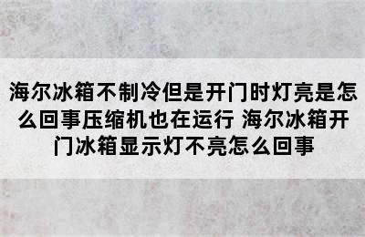 海尔冰箱不制冷但是开门时灯亮是怎么回事压缩机也在运行 海尔冰箱开门冰箱显示灯不亮怎么回事